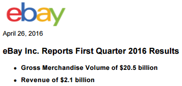eBay financial release